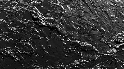 Fototapeta premium Black transparent clear calm water surface texture with ripples, splashes. Abstract nature banner background. Dark grey water waves. Copy space, top view. Cosmetic moisturizer micellar toner emulsion