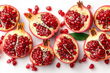 pomegranate isolated on white background
