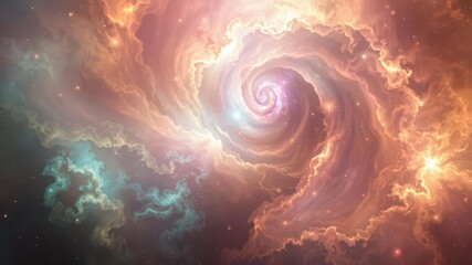 Obraz premium Vibrant, swirling nebula of color and light, movement, flares, dynamic