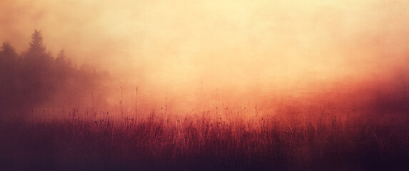 Ethereal Landscape with Warm Tones and Subtle Mist
