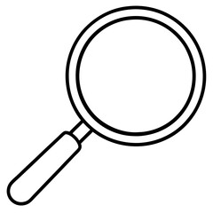 Magnifying Glass Line Art Vector Illustration