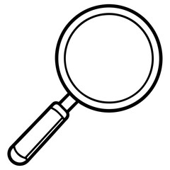 Magnifying Glass Line Art Vector Illustration