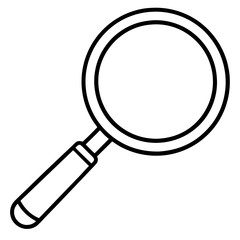 Magnifying Glass Line Art Vector Illustration