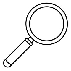 Magnifying Glass Line Art Vector Illustration