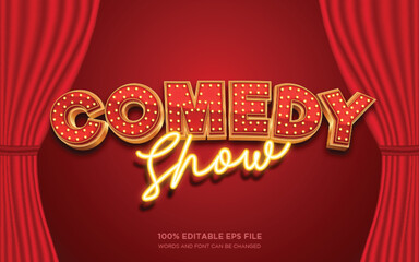 Comedy Show 3d editable text style effect 