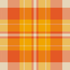 Styling tartan seamless check, occupation textile plaid background. Dogtooth vector texture fabric pattern in orange and bright colors.