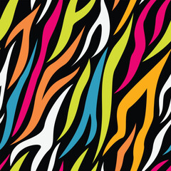 colorful zebra skin pattern seamless pattern background	
