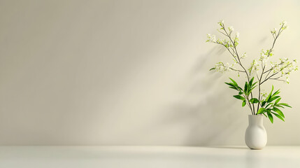 Elegant White Flowers in Vase 3D Render