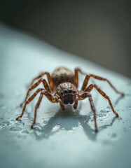 A spider sitting on top of a white surface
