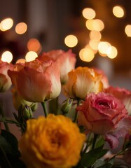 Fototapeta premium A bunch of flowers sitting on top of a table