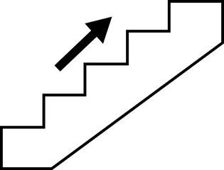 Stairs realistic icon. Architectural object staircase up steps black line vector isolated on transparent background. Modern templates interior staircase architecture direction.