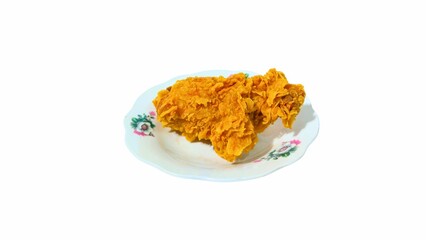 Crispy Fried Chicken Piece on Decorative Plate