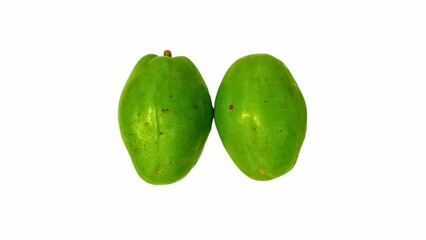 Green kedondong against a white background.