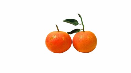 Fresh, Vibrant Oranges with Stems and Leaves