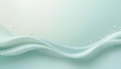 Serene Mint Wave Abstract Background:  A calming visual of flowing mint green waves with subtle white particles, perfect for tranquil designs.