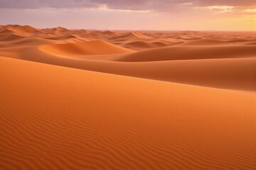 Desert oasis landscape sunset sand dunes golden glow