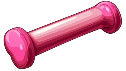 A modern comic-style icon of a dog bone toy. This illustration of a bone sign, functioning as a pictogram, reflects a skeleton OS business splash effect concept