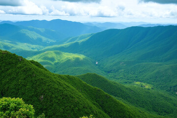 Mountainous region landscape hills mountains vegetation growth green