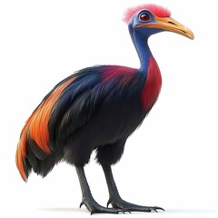 Obraz premium Majestic Cassowary - Exotic Bird on White Background