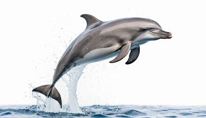 Obraz premium Majestic Dolphin Leaping Out of the Ocean
