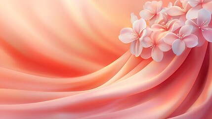 Peach Blossom Silk: A Dreamy Floral Arrangement on Soft Fabric
