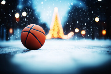 Fototapeta premium basketball ball on the ground