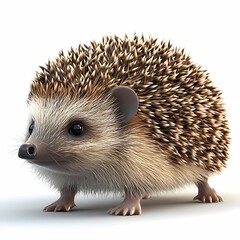 Obraz premium Quirky Hedgehog: Adorable Spiky Creature on White Background