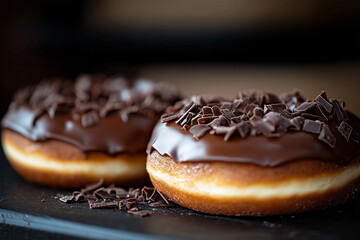 chocolate donut on a plate