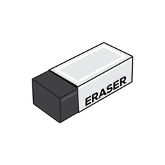 Eraser vector illustration isolated on white background, top view