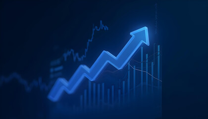 blue growth business graph finance digital background