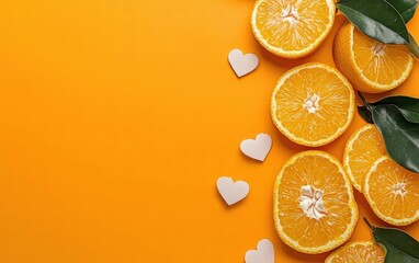 Saint Valentines Day orange background