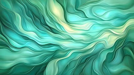 Obraz premium Abstract swirls of green and blue hues creating a dynamic, fluid background design with smooth textures and organic flow patterns for creative projects