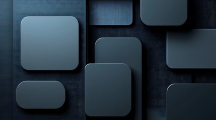 Abstract Dark Blue Geometric Shapes Design