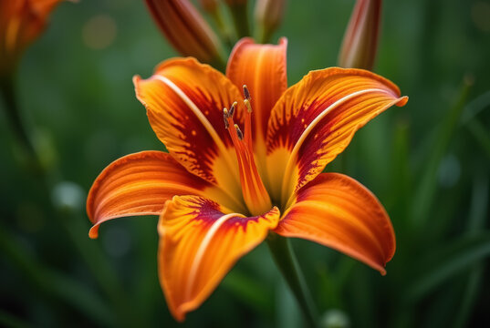 Close-up of a colorful lily flower