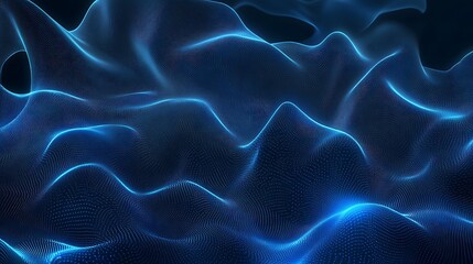 Obraz premium Stunning Abstract 3D Render: Electric Blue Waves Flowing Dynamically. AI Generated