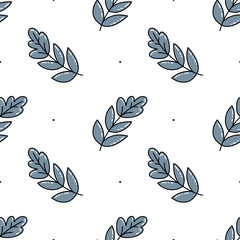 Seamless pattern on the background of cheerful leaves for fabric.