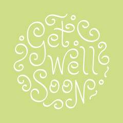 Get well soon in circle shape