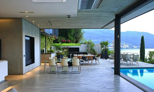 Luxury Lakefront Villa with Infinity Pool and Stunning Mountain Views