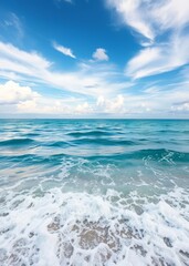 Obraz premium Beach Wallpaper of Aesthetic ocean watercolor texture background beach wallpaper summer wallpaper beach background tropical nature 