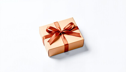 Obraz premium Beautifully wrapped gift box with a ribbon on a white background for special occasions