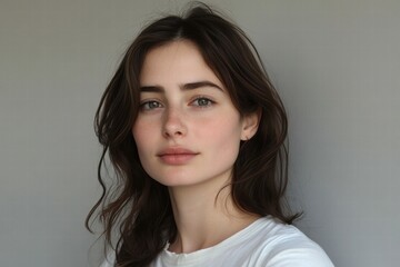 Portrait of a Young Woman with Freckles