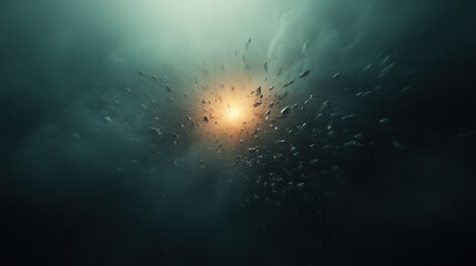 Fototapeta premium mesmerizing scene of soft 3D geometric figures radiating light, creating surreal atmosphere