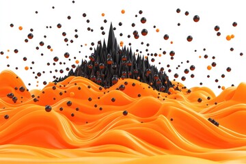 Abstract Orange and Black 3D Render