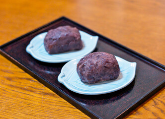 Botamochi, a type of rice cake eaten during the equinox
