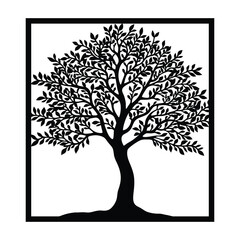 Obraz premium Tree Panel Wall Art Laser Cut Design Tree illustration Vector