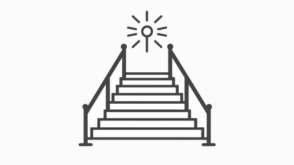 Fototapeta premium Stairway to Goal Outline Icon Vector Illustration