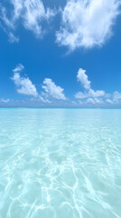 Obraz premium Calm ocean reflection tropical paradise nature photography serene environment wide angle tranquility and escape