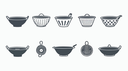 Professional Strainer Outline Icons Vector Illustration for Marketing Materials
