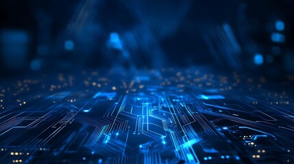 Obraz premium Stunning Futuristic Digital Illustration: Glowing Circuitry. AI Generated
