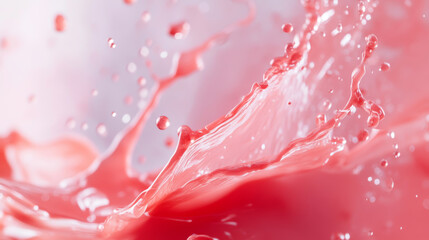 Vibrant splash of pink liquid creating dynamic patterns and droplets in motion
